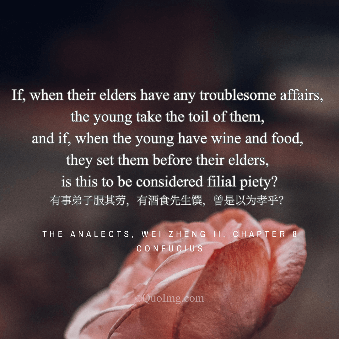 Confucius Quote on Filial Service: Is Providing Labor and Food Considered Filial Piety?