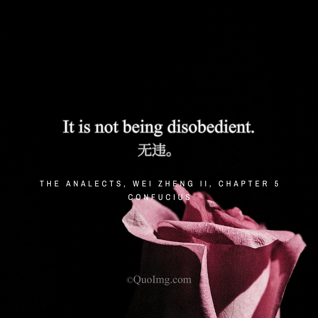 Confucius Quote on Filial Piety: It Is Not Being Disobedient