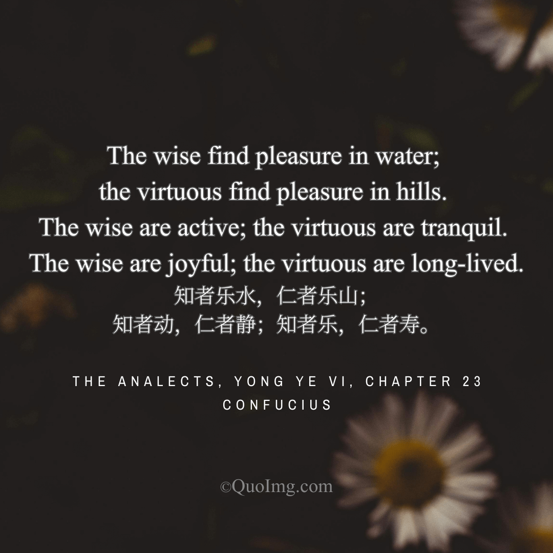 The Flowing Wise, The Steadfast Virtuous: A Confucian Allegory of Character