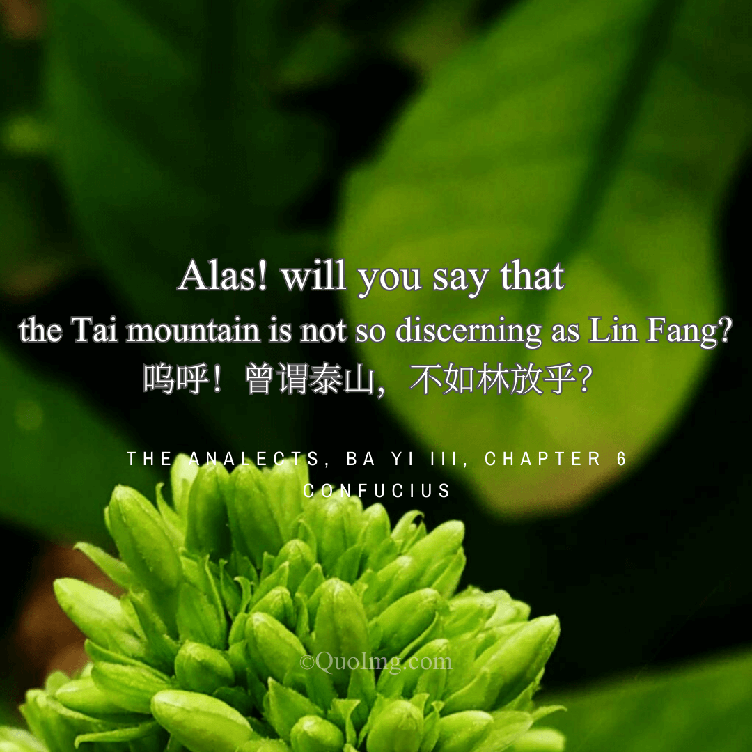 Confucius Quote on Divine Judgment: Will You Say That the Tai Mountain Is Not So Discerning?