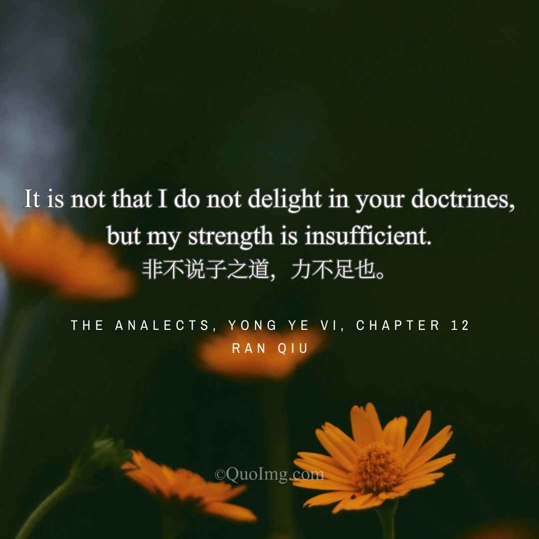 The Conflict of Liking and Doing: Ran Qiu’s Plea of Insufficient Strength