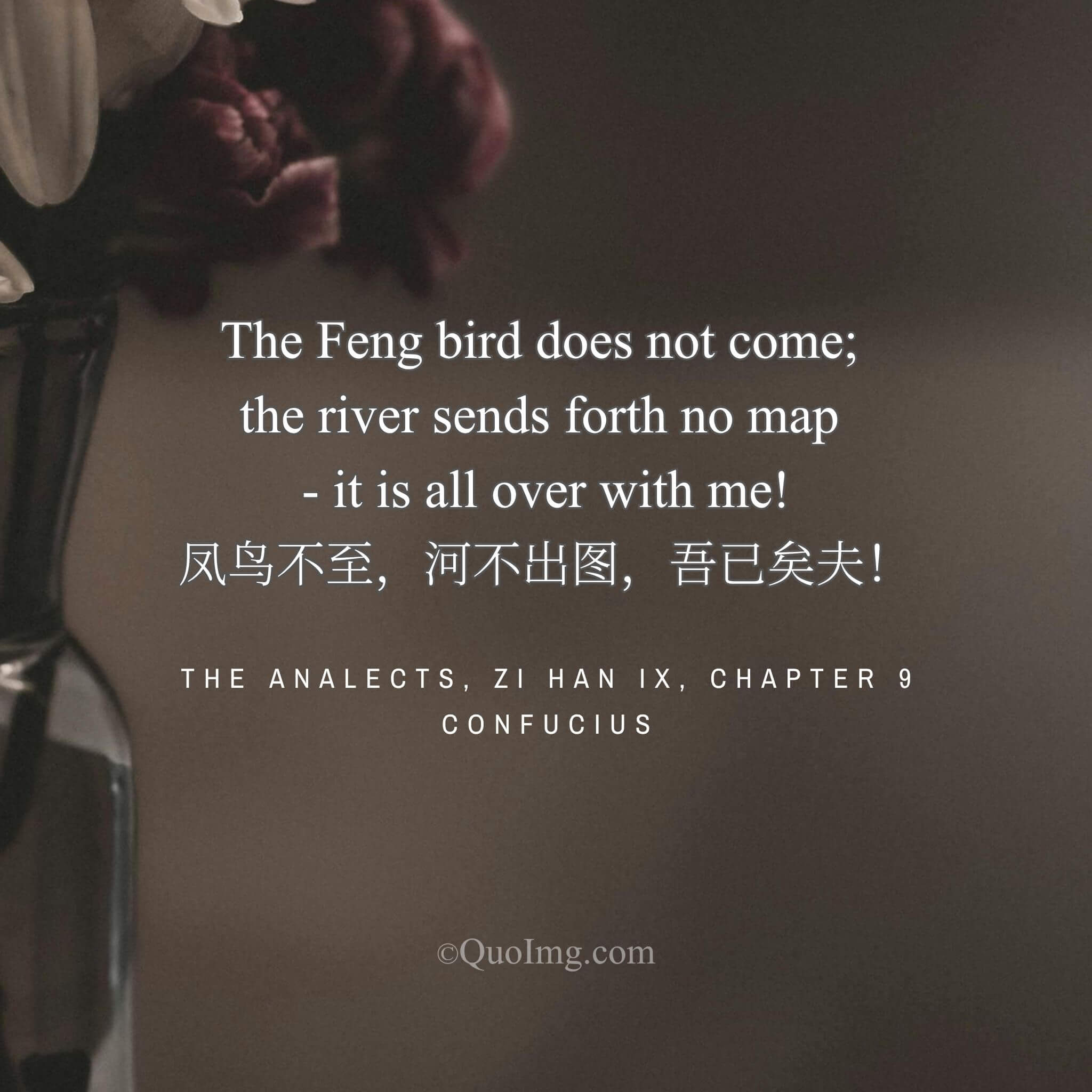 Confucius lamented: The phoenix does not come, the river gives forth no chart—it is all over with me!