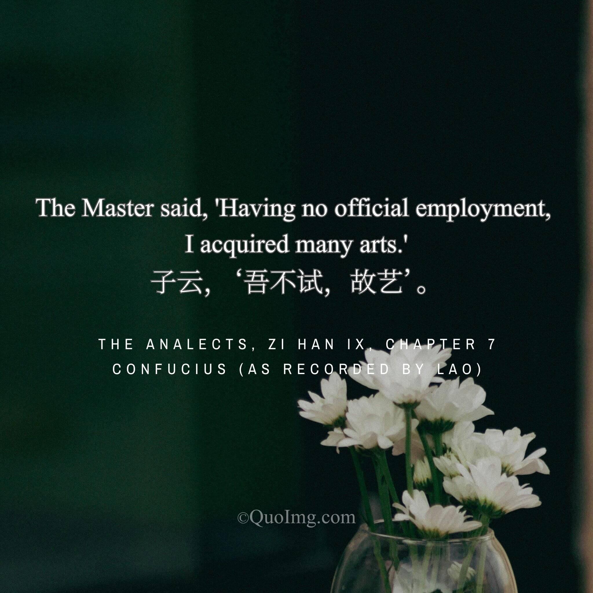 The Unemployed Polymath: How Confucius Found Skill in Absence of Office