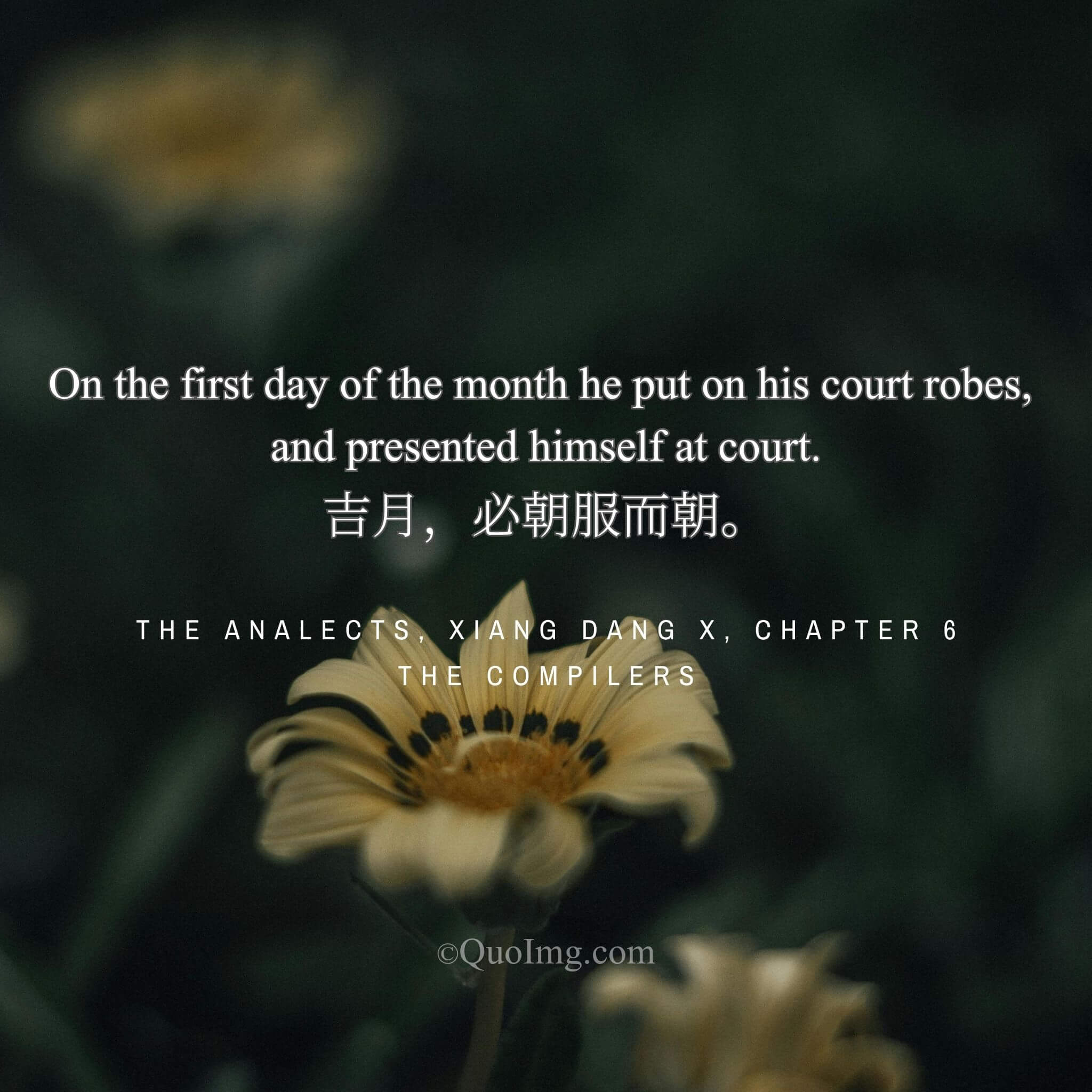 On the first day of the month, he invariably donned his court robes and attended court.
