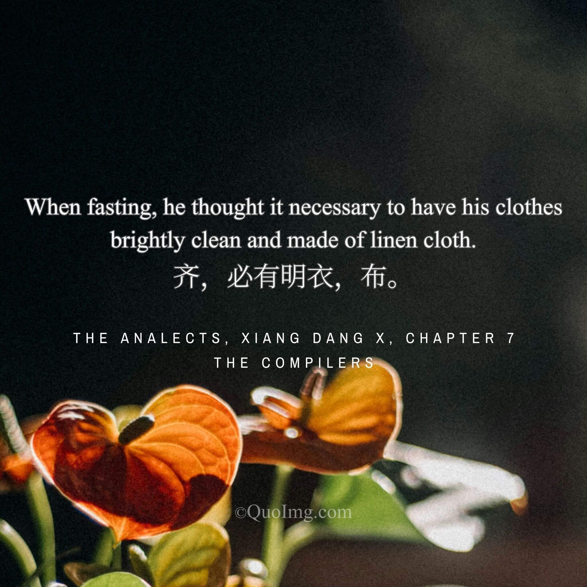 The Linen Garment: Distinguishing the Sacred Fast from the Common Day