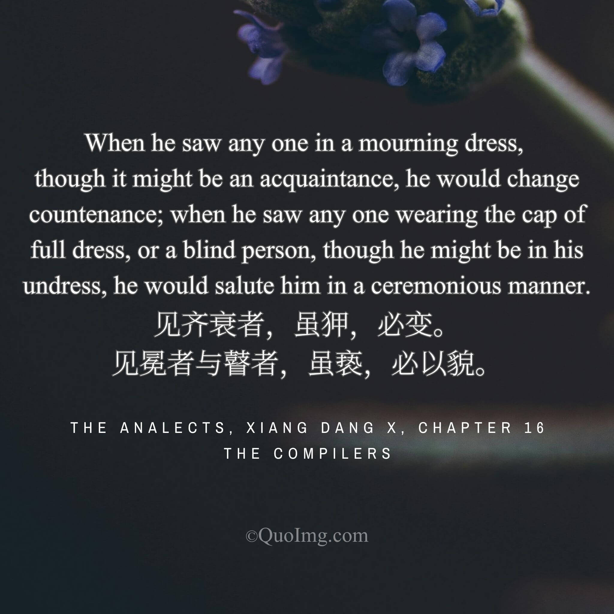 He would change expression for anyone in mourning, however close; and salute those in court dress or the blind, however casual his own attire.