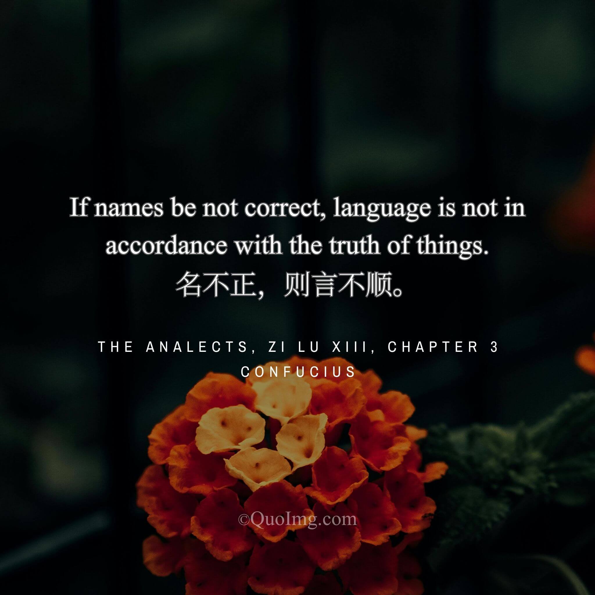 Confucius said: “If names are not correct, speech will not be in accord with truth.”