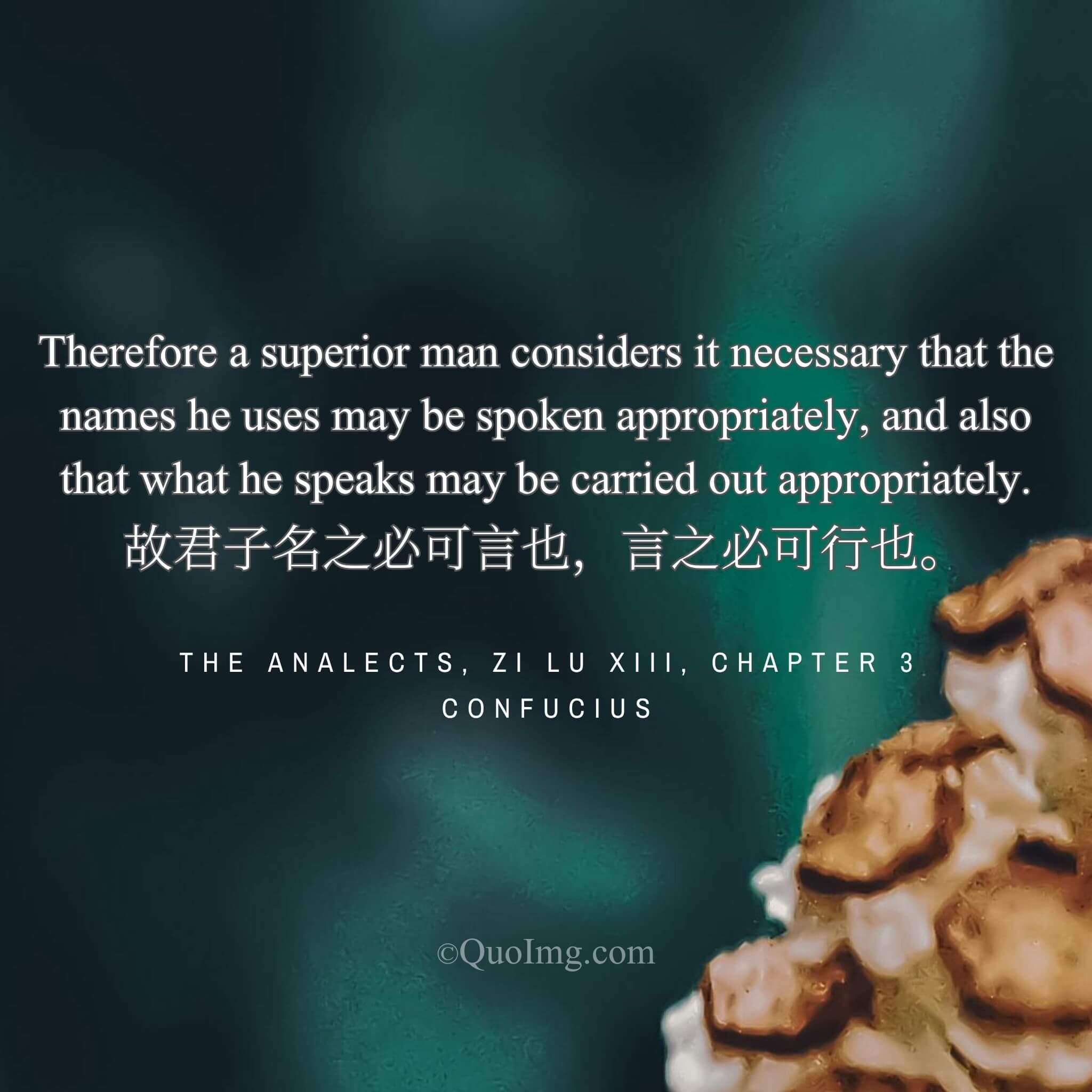Confucius said: “Therefore, the superior man ensures his terms are defensible and his words actionable.”