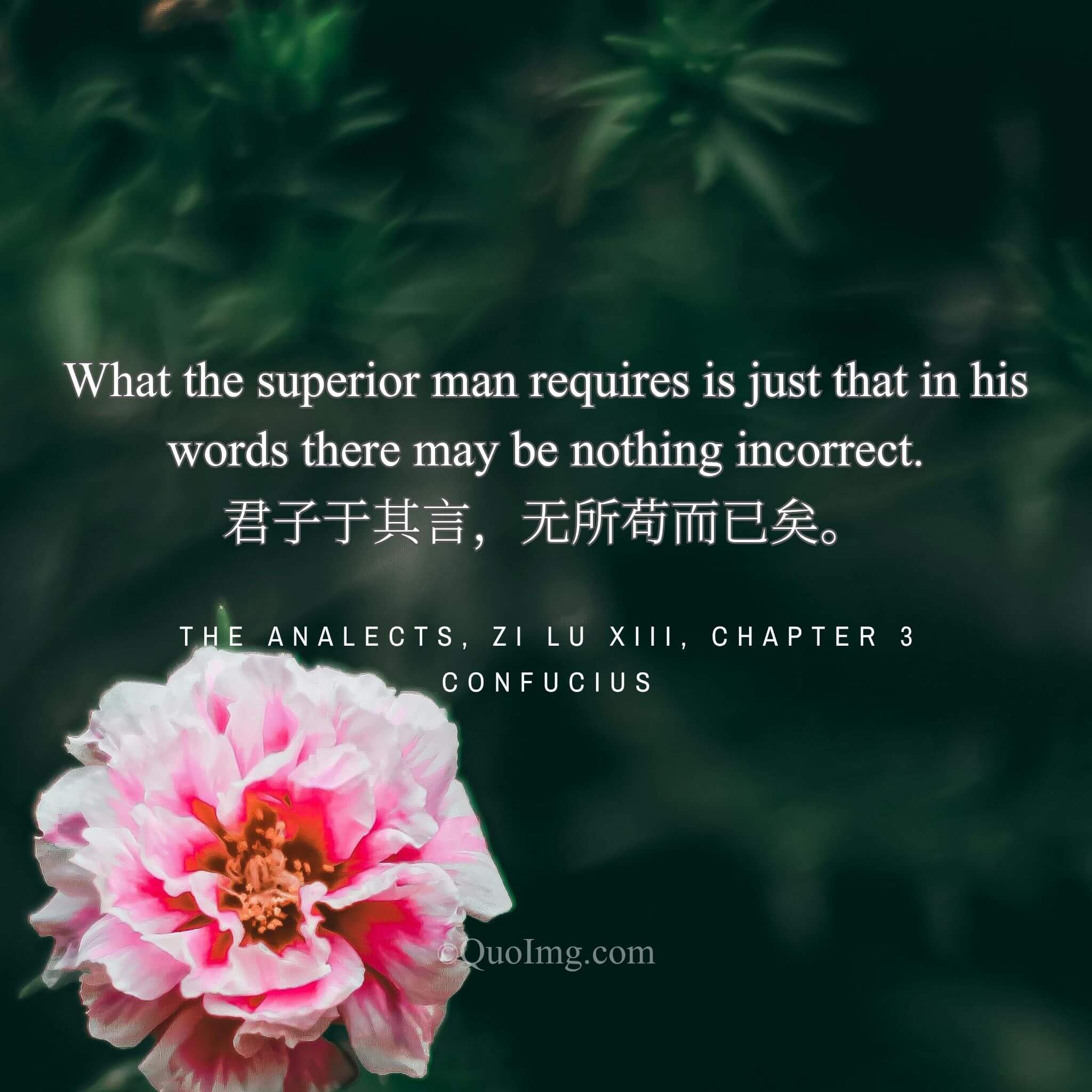 Confucius said: “All the superior man requires is that there be no carelessness in his words.”