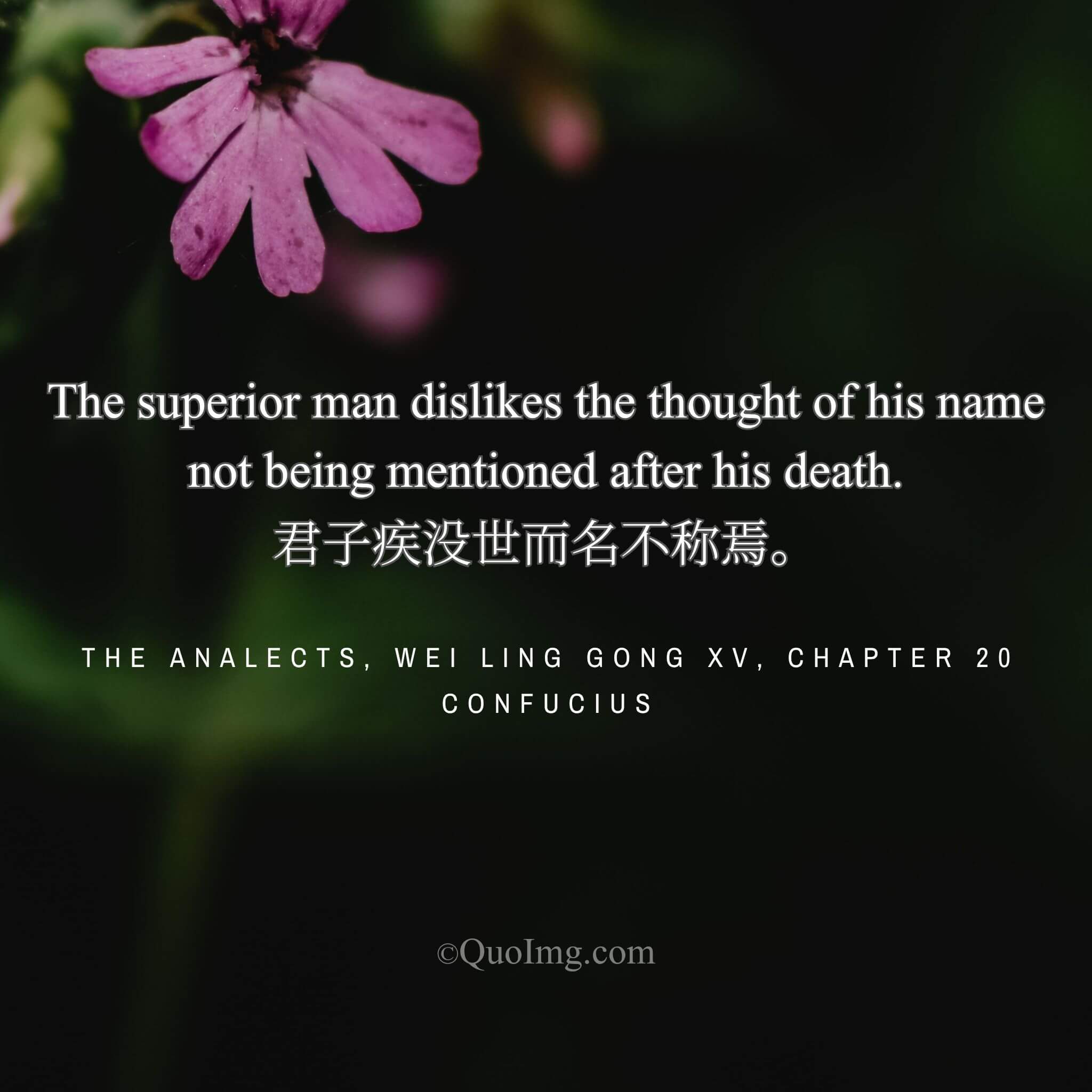 The Long Shadow of a Life: Confucius on Why a Noble Man Cares About the Name He Leaves Behind