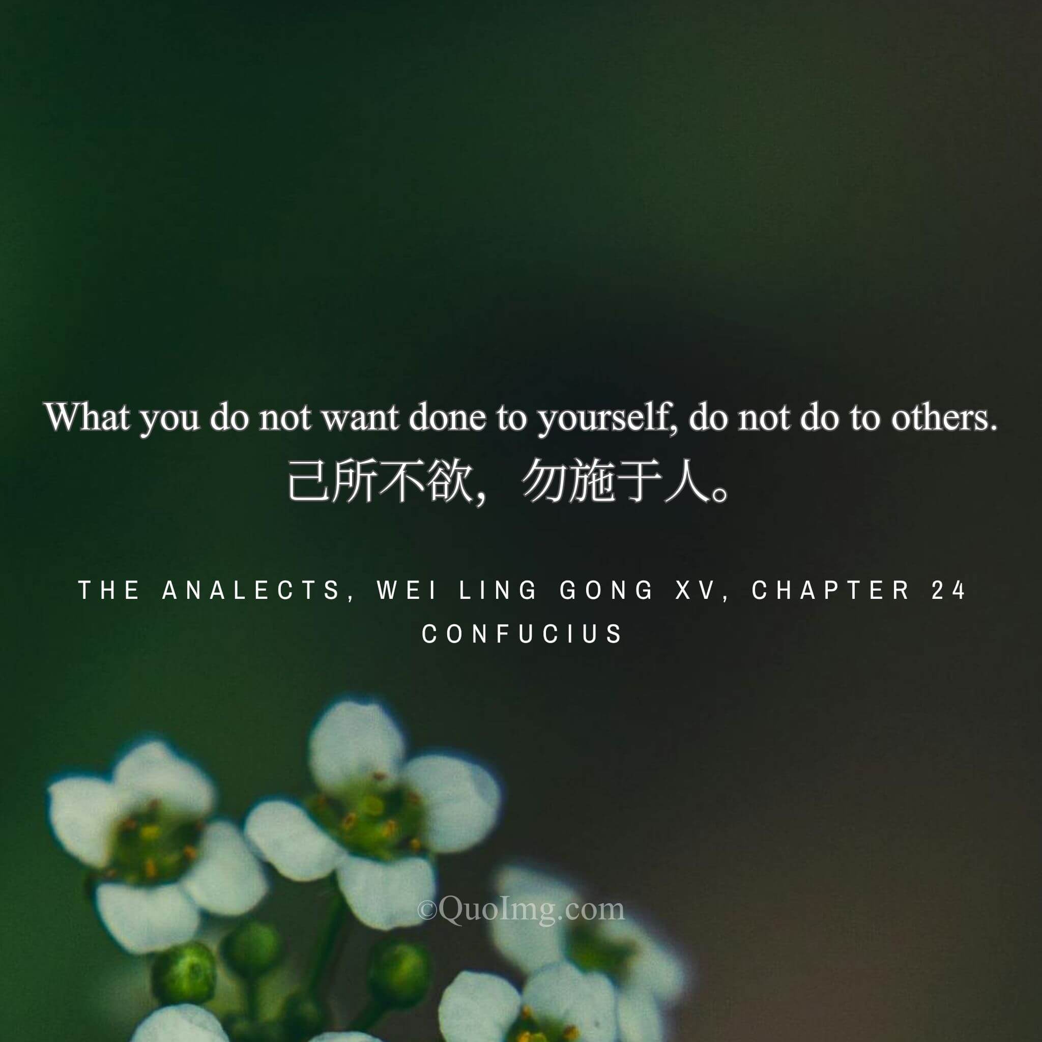 Confucius declared the golden rule: “Do not do to others what you do not want done to yourself.”
