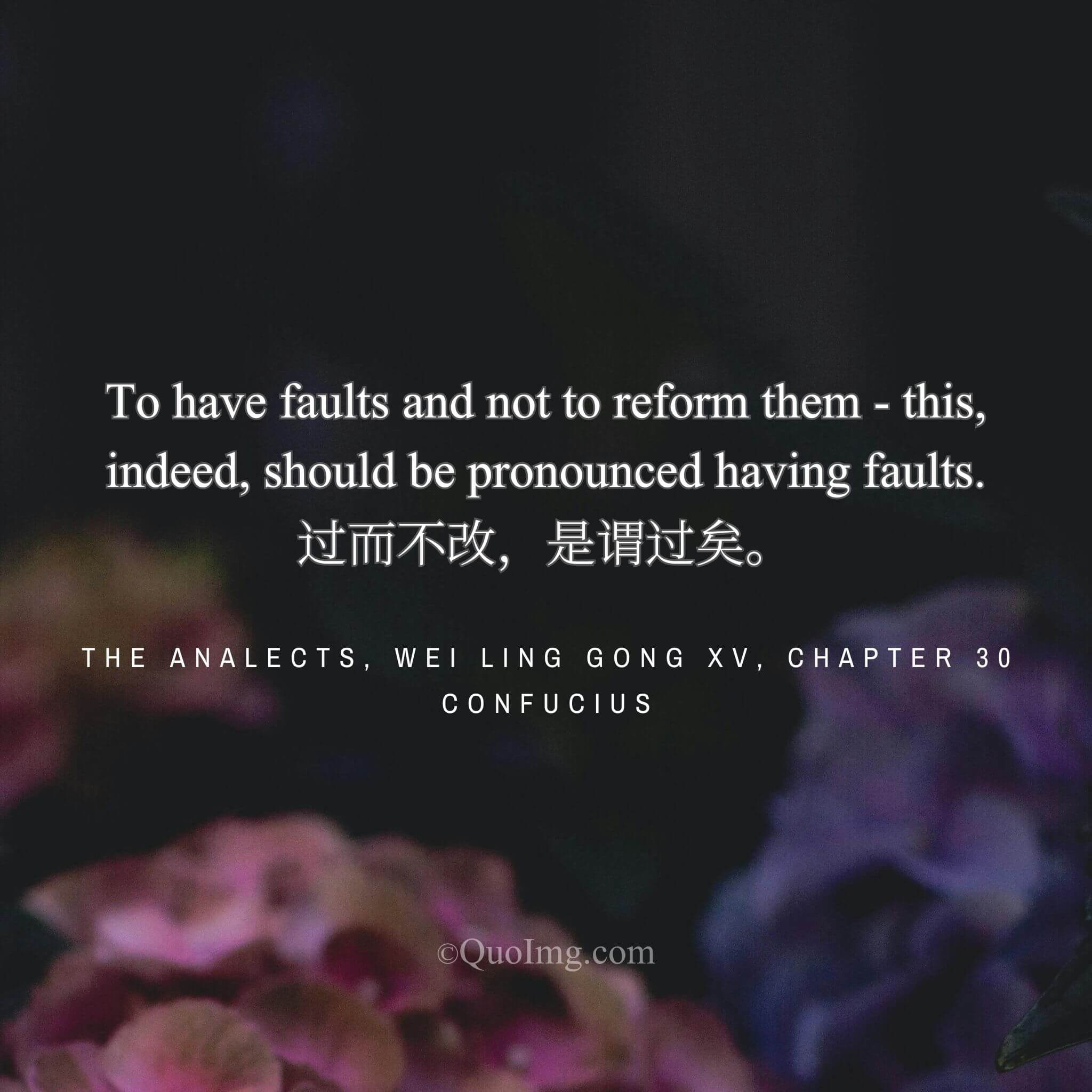 Confucius said: “To have a fault and not correct it—that is the true fault.”